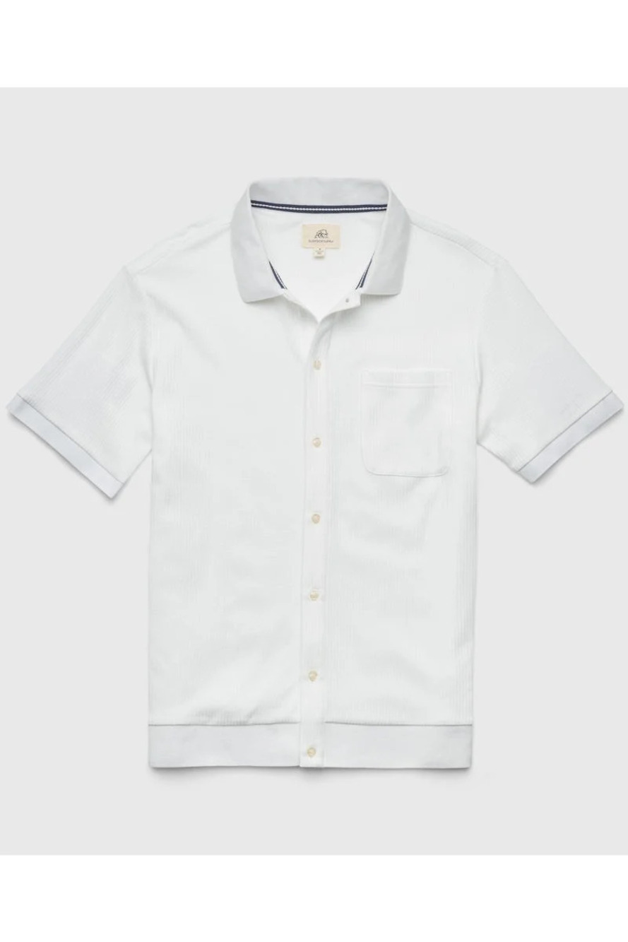 Surfside Supply White Vertical Rib Knit Shirt/31995